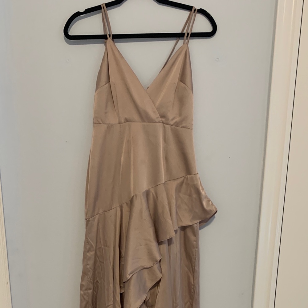 Flowy Beige/Rose Prom Dress
